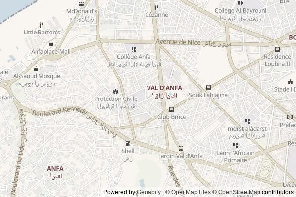 Carte du quartier anfa à Casablanca