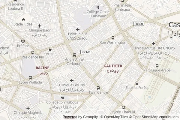 Carte du quartier gauthier à Casablanca