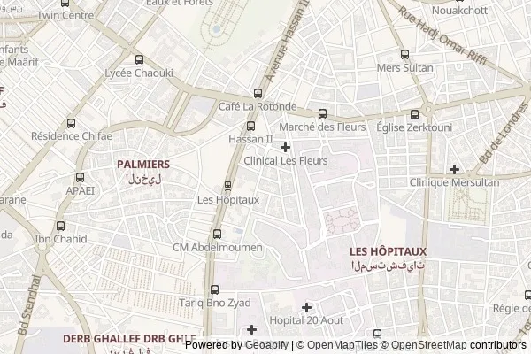 Carte du quartier maarif à Casablanca